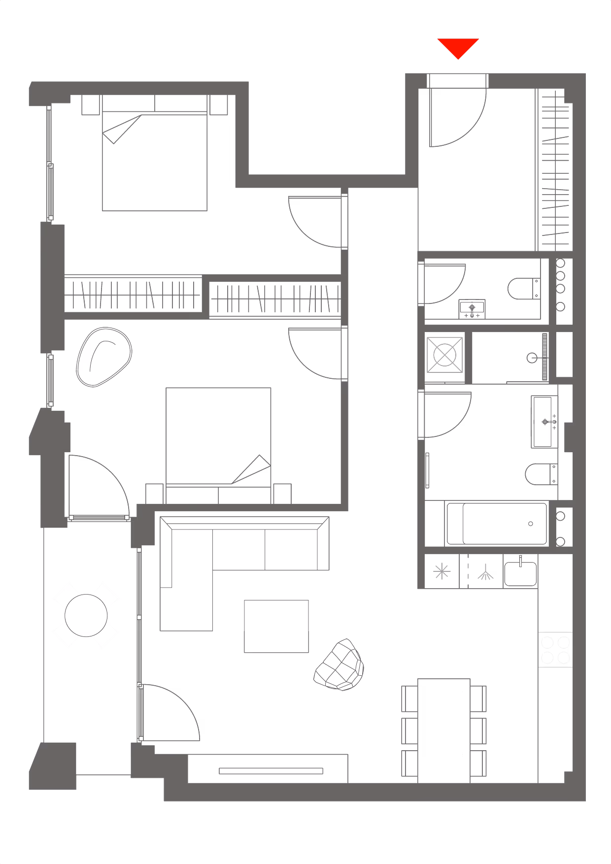 Pôdorys bytu apt-b23