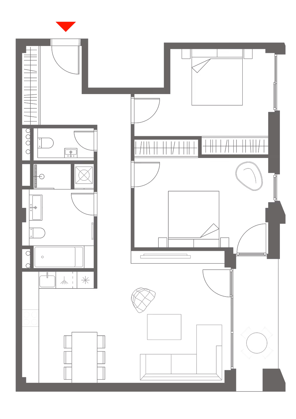 Pôdorys bytu apt-a21