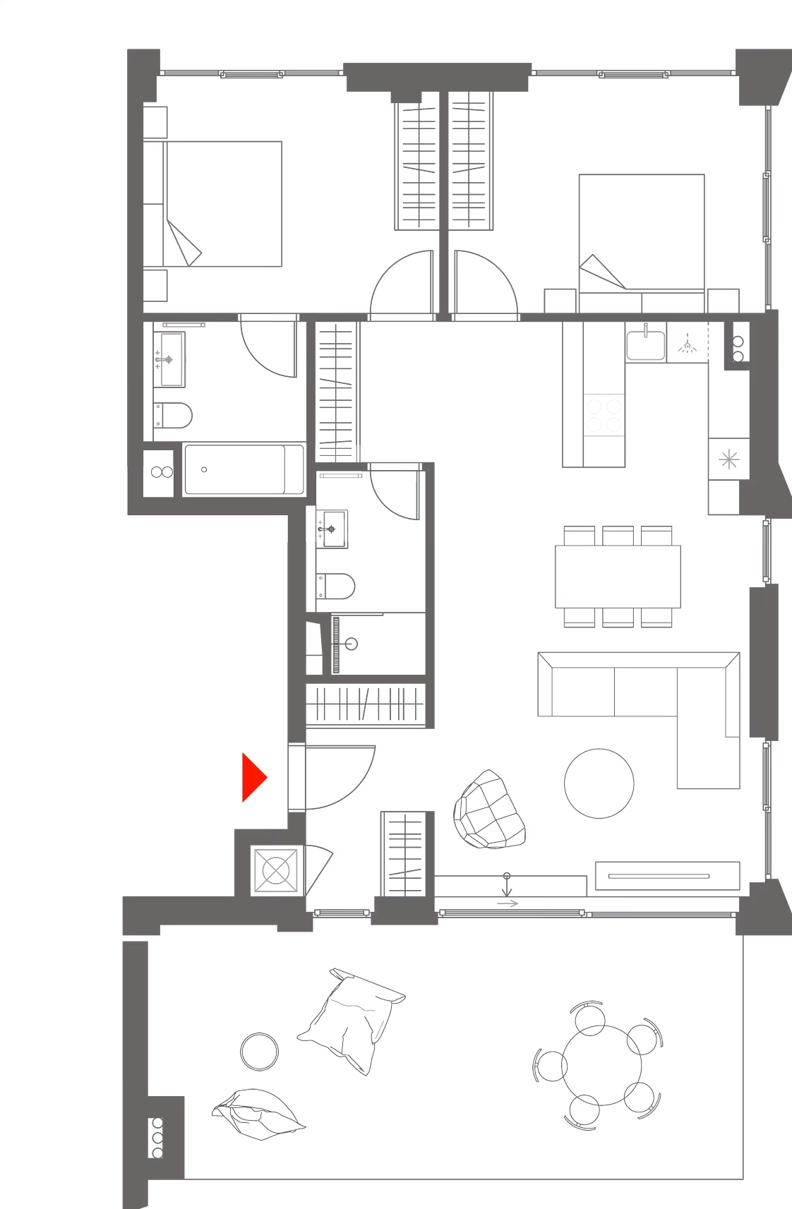 Pôdorys bytu apt-b42